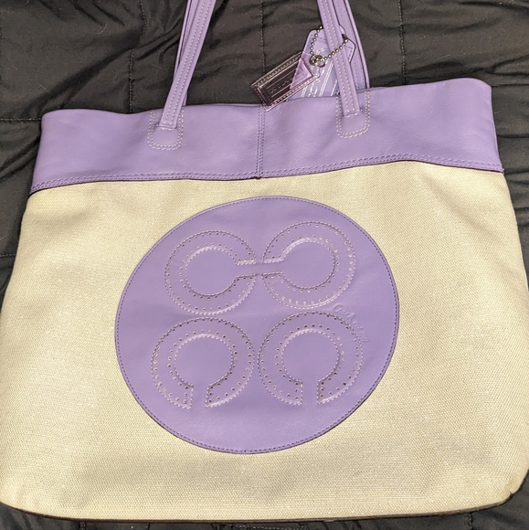 Coach Canvas and Leather Tote - Picture 1 of 12
